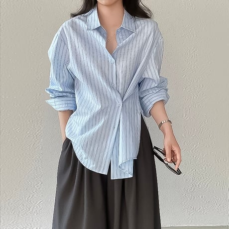 side slit striped shirt /2color　NK2187