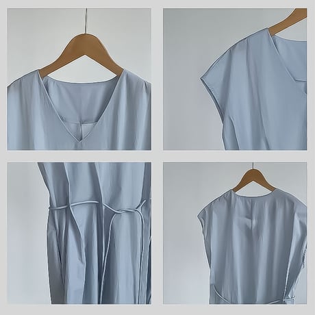 v-neck waist-tie maxi dress /3color　NK2380