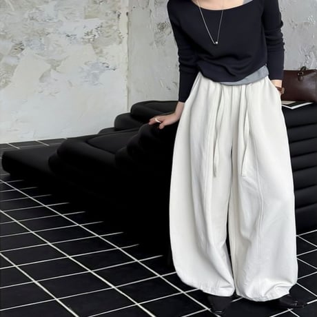volume tuck wide pants /3color　NK1943