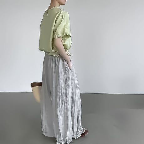 frill hem drawstring blouse /3color　NK2378