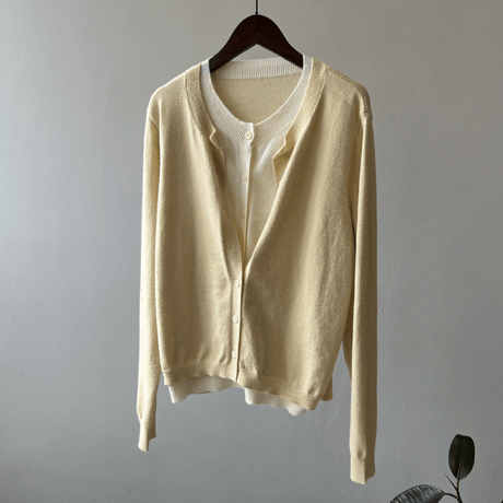 layered design knit cardigan /3color　NK1988