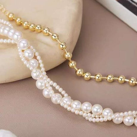 assynmetry pearl necklace　NK1226