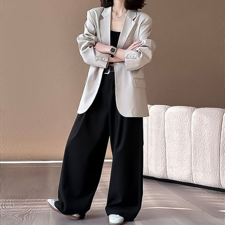 relaxed tuck wide pants /3color　NK2182