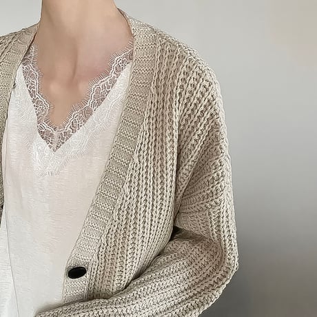 asymmetric lace layered tank top /2color　NK2192