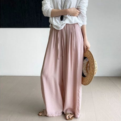 drape flowy easy pants /4color　NK1831
