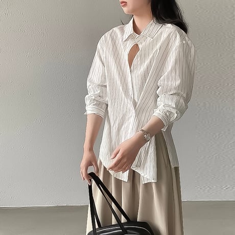side slit striped shirt /2color　NK2187