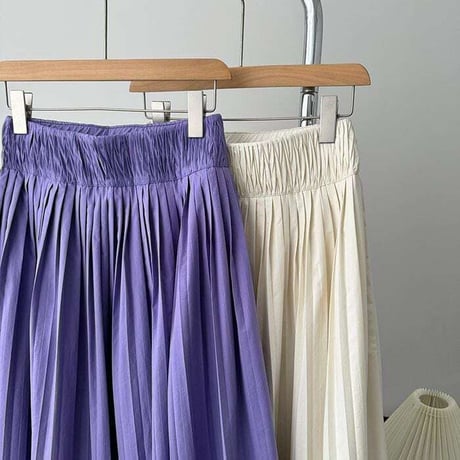 pleats maxi skirt /2color　NK1141