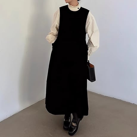 sleeveless velvet vest dress　NK1781