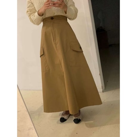 side pocket center slit skirt /2color　NK1383