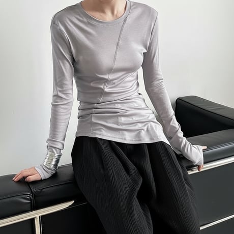 asymmetric long sleeve top /4color　NK1961