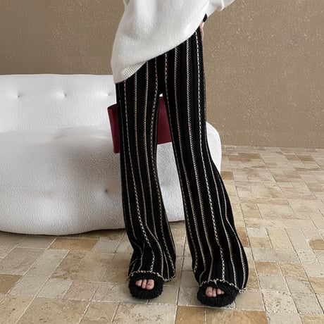 contrast stripe knit pants　NK1963