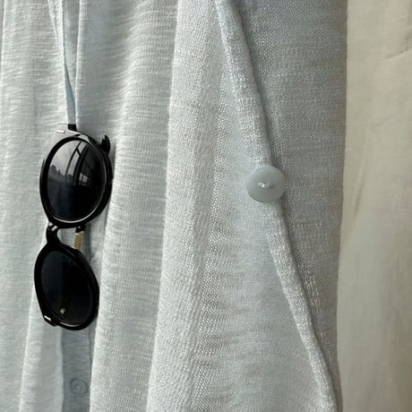 sheer collar long sleeve shirt /4color　NK1803