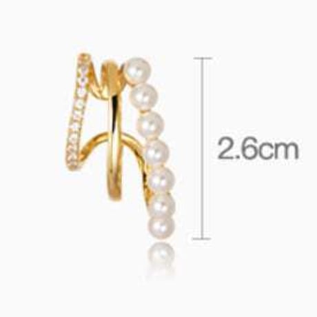 pearl stone ear clip　NK1255