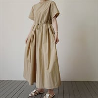 drawstring waist wide jumpsuit /2color　NK1580
