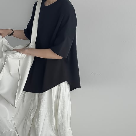 asymmetry slit box t-shirt /2color　NK2295