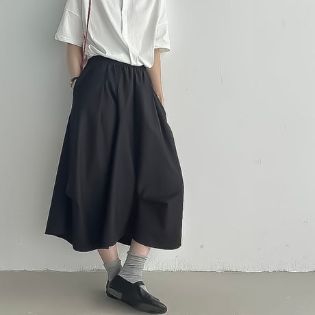 asymmetry tier gather skirt /2color　NK2296