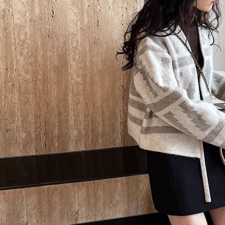 v neck buttonless knit cardigan /2color　NK1512