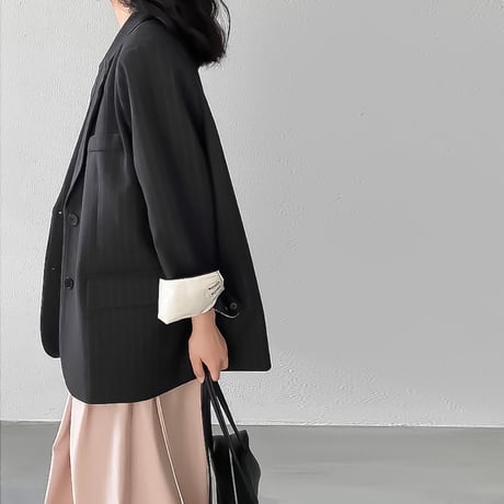 pinstripe oversized cuff jacket　VG2176