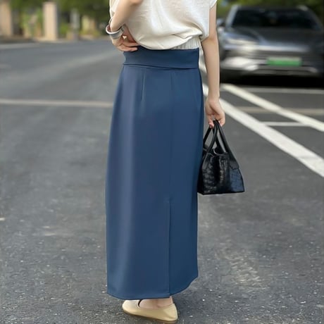 asymmetric waist drape skirt /2color　NK1947