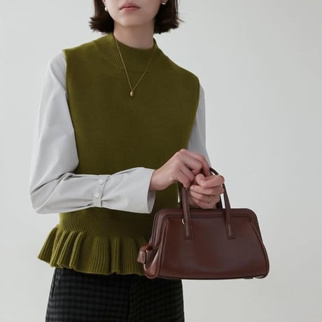 high neck peplum knit vest　NK2069