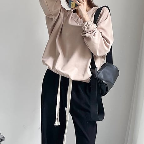 v-neck volume sleeve pullover /2color　NK1975