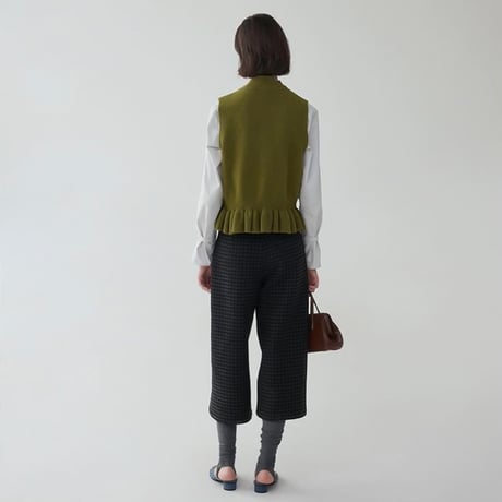 high neck peplum knit vest　NK2069