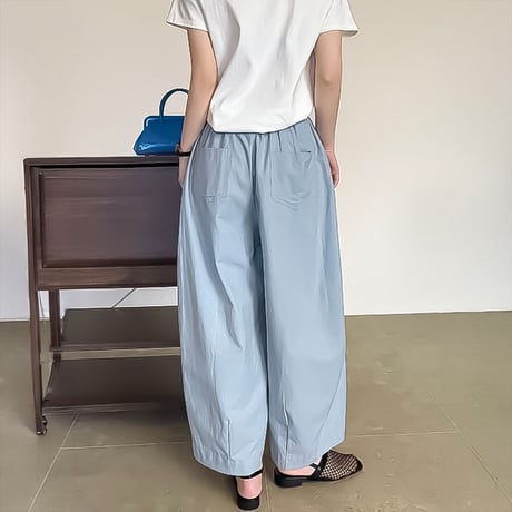 cotton lyocell tuck wide pants /2color　NK2206