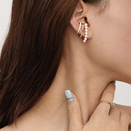pearl stone ear clip　NK1255