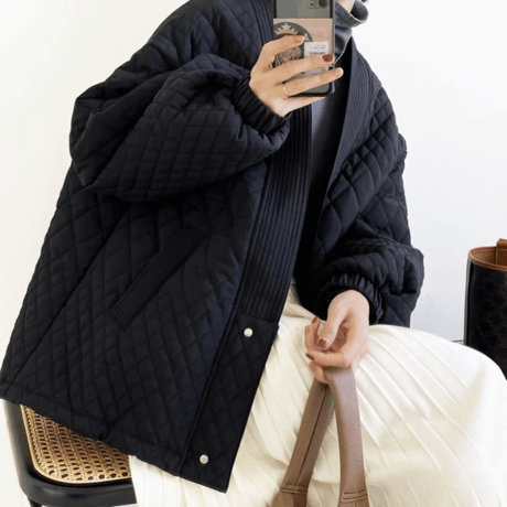v-neck quilting blouson /2color　NK1714