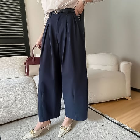 tuck detail relax wide pants /3color　NK2283