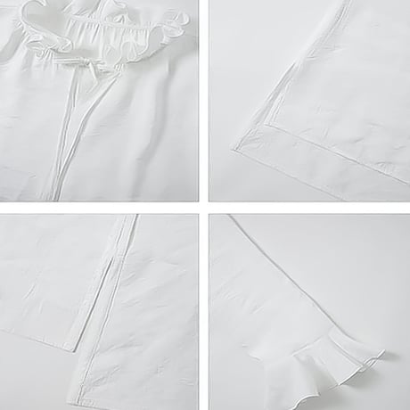 frill neck flare sleeve blouse　NK2298