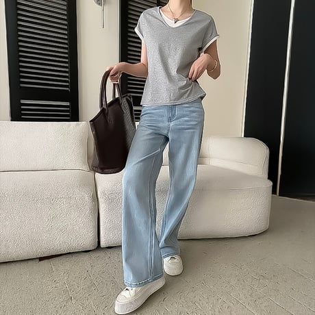 back slit cotton vest /5color　NK2208