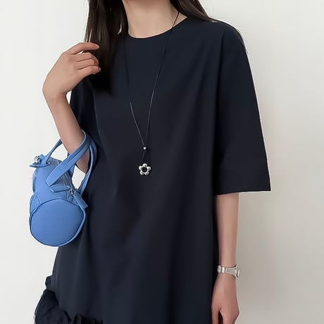ruffle hem relaxed cotton tunic /2color　NK2246