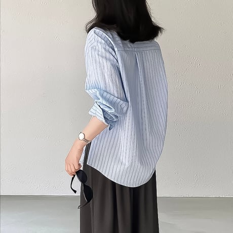 side slit striped shirt /2color　NK2187