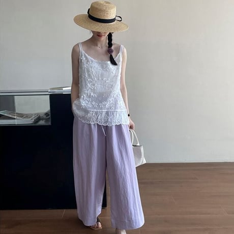 flower embroidery lace camisole /2color　NK1817