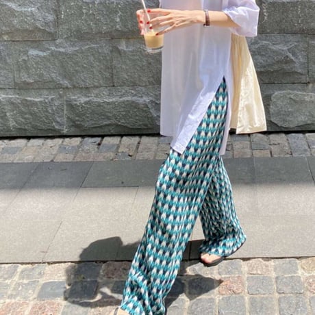 pleats wide leg pants　NK1396
