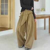 waist frill wide relax pants /4color　NK2188