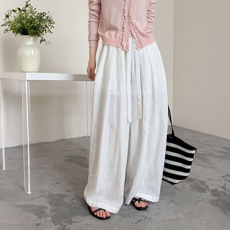 relaxed wide linen pants /2color　NK2224