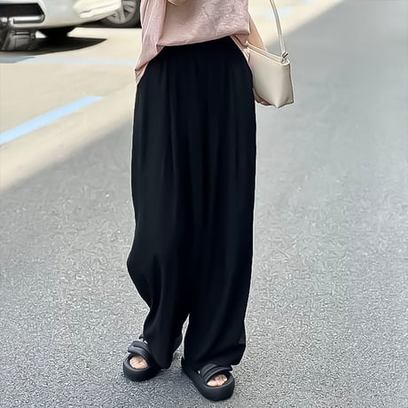 relaxed airy gather wide pants /3color　NK2213