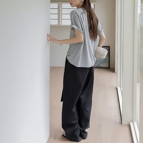 belted tuck wide pants /3color　NK2232