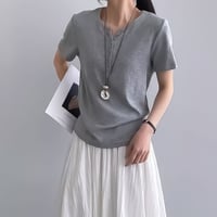 henley neck relaxed tee /5color　NK2247