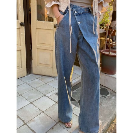 high waist 3button denim pants　NK1366