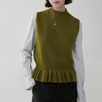 high neck peplum knit vest　NK2069