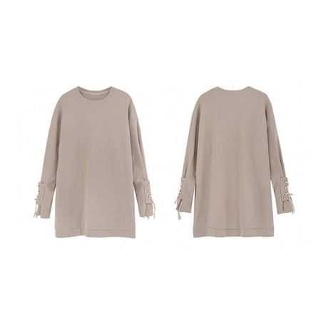 lace-up sleeve pullover　NK1090