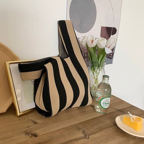 striped market bag /3color　NK1174