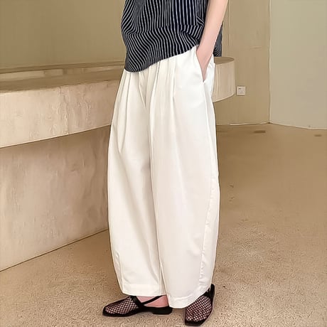 cotton lyocell tuck wide pants /2color　NK2206