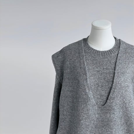 knit vest & pullover set /2color　NK2063