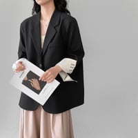 pinstripe oversized cuff jacket　VG2176