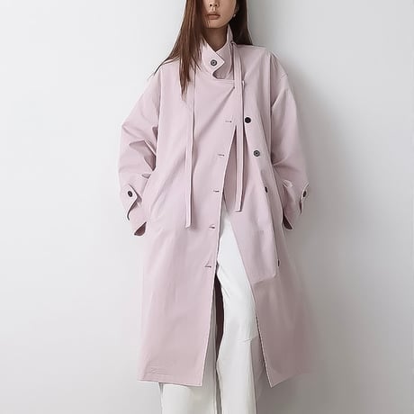 relaxed stand collar long coat /3color　NK2189