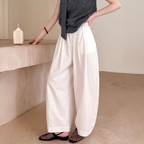 cotton lyocell tuck wide pants /2color　NK2206
